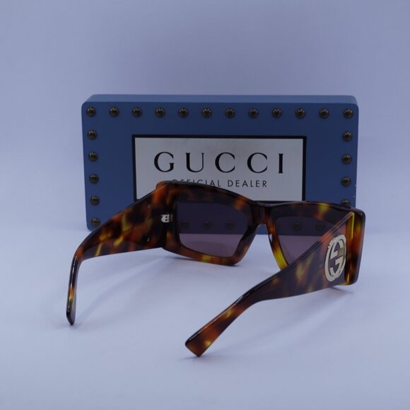 Gucci GG1842S 003 Square Sunglasses - Havana\Lilac - Picture 10 of 11